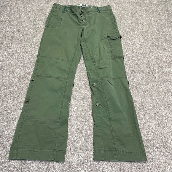 Old navy women wide leg cargo pants sz 12 green baggy gorpcore street wear - Picture 3 of 12